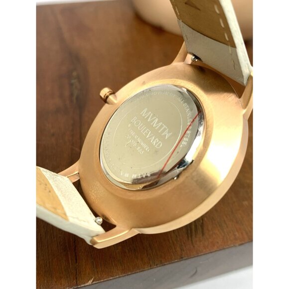 MVMT Women\'s Watch Boulevard Quartz Rose Gold White Dial Gray Leather Band 38mm main image 12